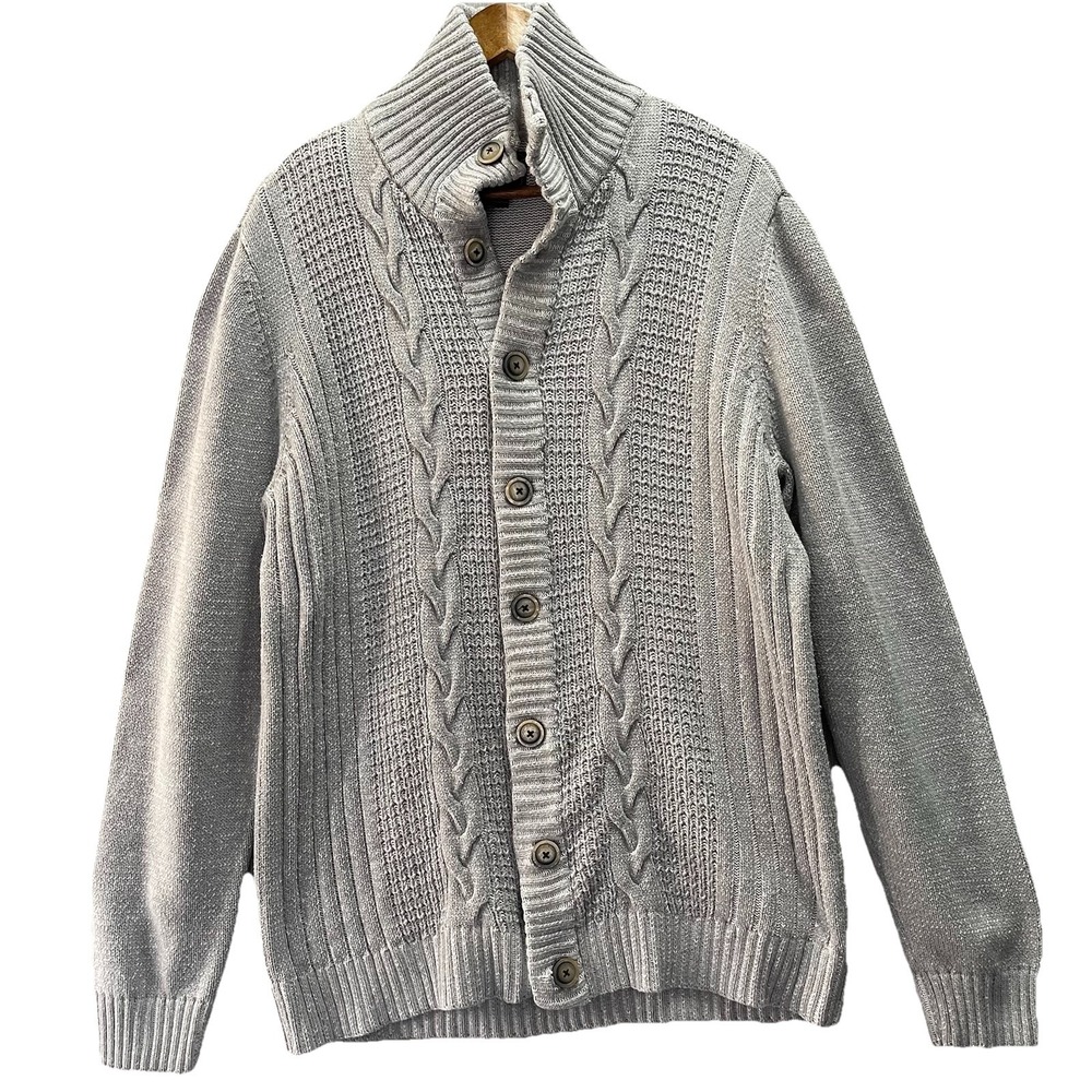 Retrofit Mens Button Front Knit Cardigan XL Gray Grunge Retro Grandpa Preppy‎